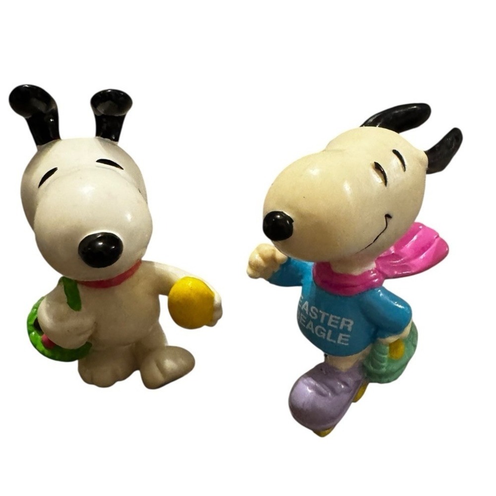 Vintage Peanuts Snoopy Easter‎ Figurines Lot UFS Easter Beagle